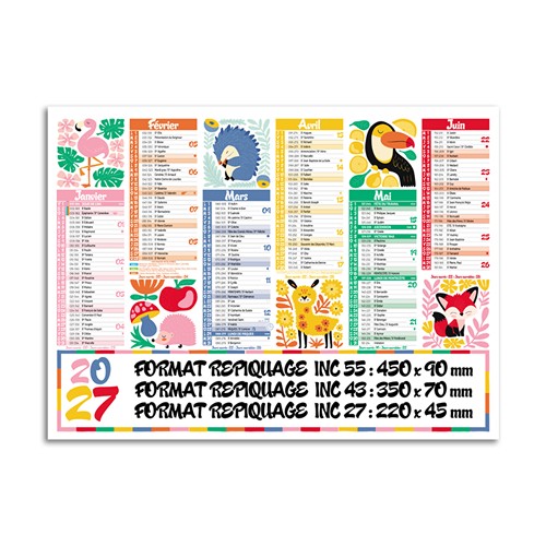 CALENDRIER BANCAIRE THEMATIQUE_DROLE DE BETES_INC 27_2027 - 1
